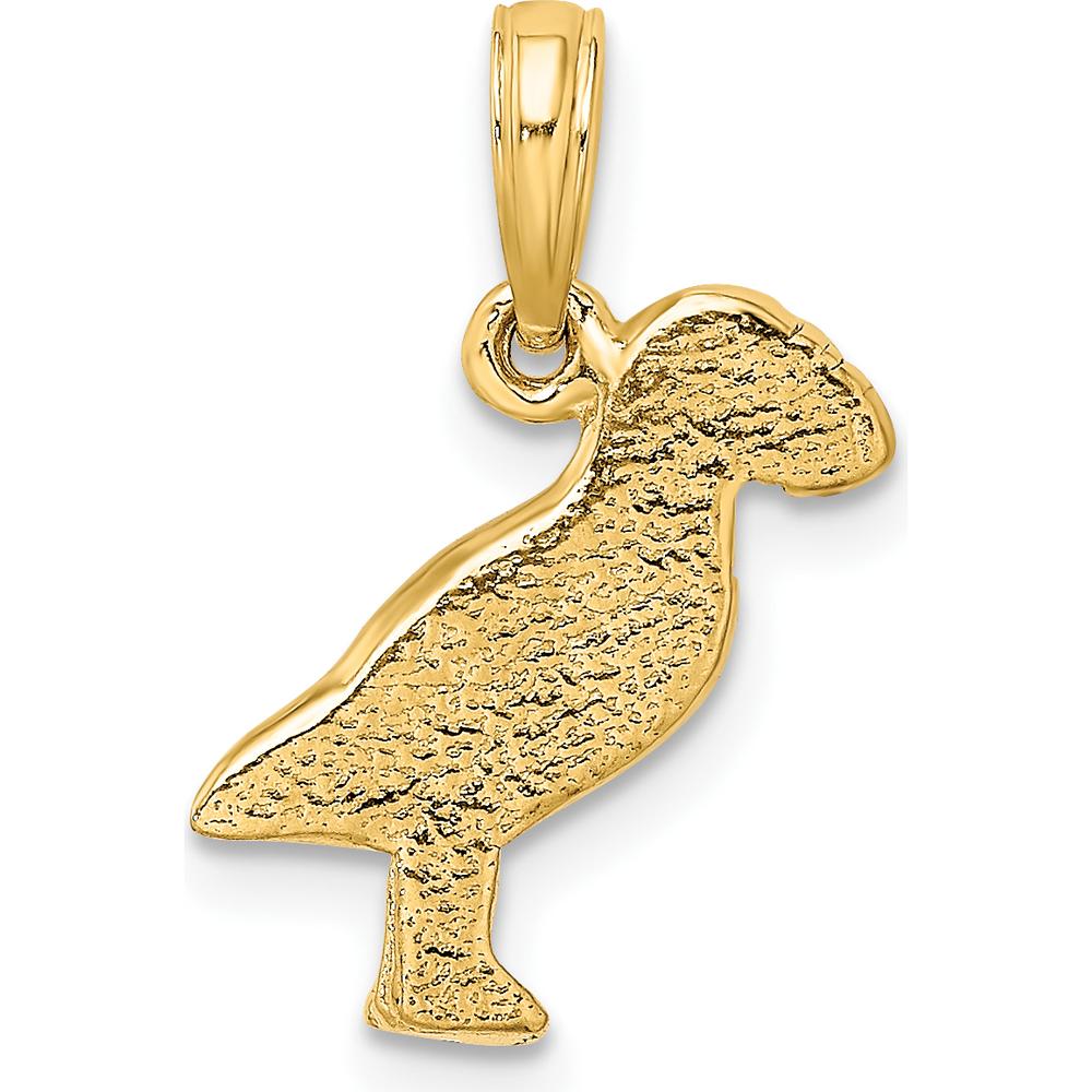 14K Yellow Gold Textured Puffin Bird Charm - 14mm Length by Oro Pregiato