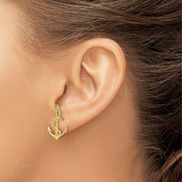 14K Yellow Gold Textured Rope Anchor Drop Earrings by 0