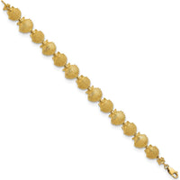 14K Yellow Gold Textured Shell Station Bracelet - 7.25" Length by Oro Pregiato