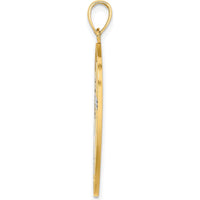 14K Yellow Gold Textured Shield Cross Pendant with Joshua 1:9 Engraving - Faith-Inspired Charm by Oro Pregiato