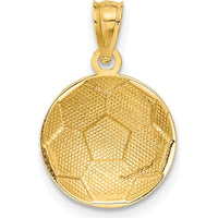 14K Yellow Gold Textured Soccer Ball Pendant - 19mm Length by Oro Pregiato
