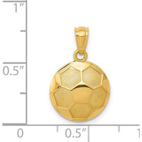 14K Yellow Gold Textured Soccer Ball Pendant - 19mm Length by Oro Pregiato