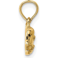 14K Yellow Gold Textured Sperm Whale Charm - Polished Finish by Oro Pregiato