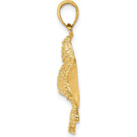 14K Yellow Gold Textured Spotted Eagle Ray Charm - 22.55mm x 24.5mm by Oro Pregiato