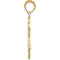 14K Yellow Gold Textured Star of David Pendant - 26mm Length by Oro Pregiato