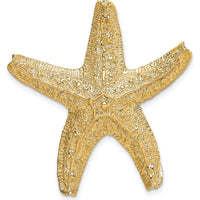 14K Yellow Gold Textured Starfish Omega Slide Pendant - Nature-Inspired Charm by Oro Pregiato
