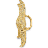 14K Yellow Gold Textured Starfish Omega Slide Pendant - Nature-Inspired Charm by Oro Pregiato
