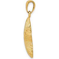 14K Yellow Gold Textured Starfish Pendant - 27mm Length by Oro Pregiato