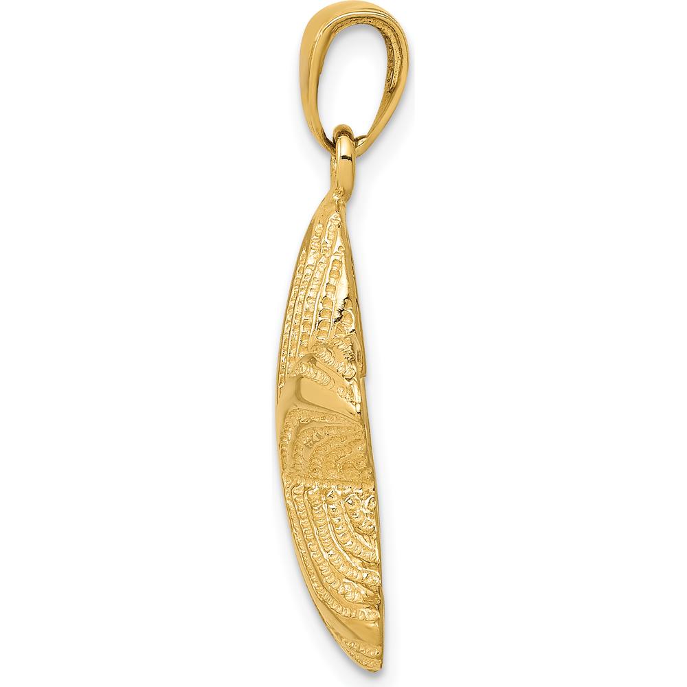 14K Yellow Gold Textured Starfish Pendant - 27mm Length by Oro Pregiato