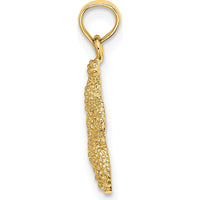 14K Yellow Gold Textured Starfish Pendant Charm by Oro Pregiato