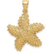 14K Yellow Gold Textured Starfish Pendant by Oro Pregiato