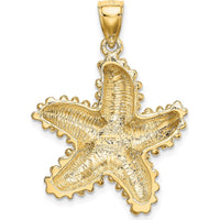 14K Yellow Gold Textured Starfish Pendant by Oro Pregiato