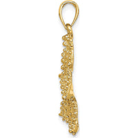 14K Yellow Gold Textured Starfish Pendant with Polished Finish by Oro Pregiato