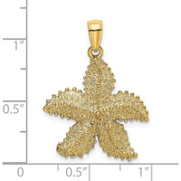 14K Yellow Gold Textured Starfish Pendant with Polished Finish by Oro Pregiato