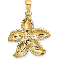 14K Yellow Gold Textured Starfish Pendant with Polished Finish by Oro Pregiato