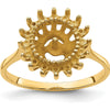 14K Yellow Gold Textured Sunburst Motif Ring by Oro Pregiato