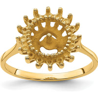 14K Yellow Gold Textured Sunburst Motif Ring by Oro Pregiato
