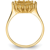 14K Yellow Gold Textured Sunburst Motif Ring by Oro Pregiato