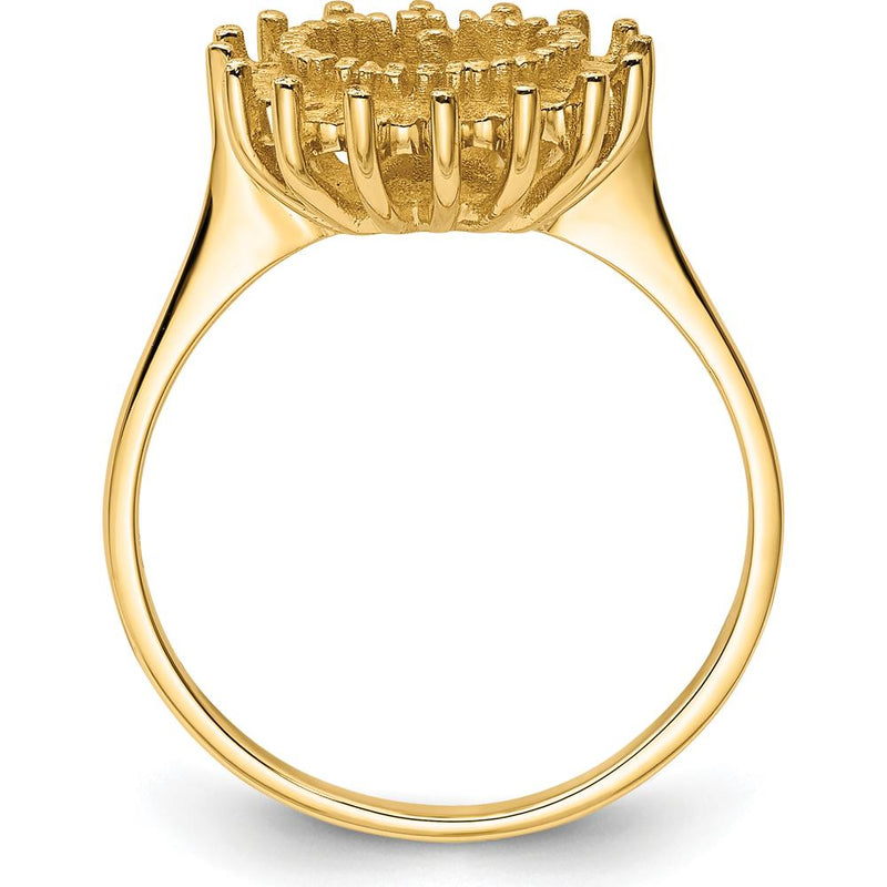 14K Yellow Gold Textured Sunburst Motif Ring by Oro Pregiato