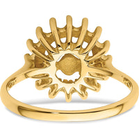 14K Yellow Gold Textured Sunburst Motif Ring by Oro Pregiato