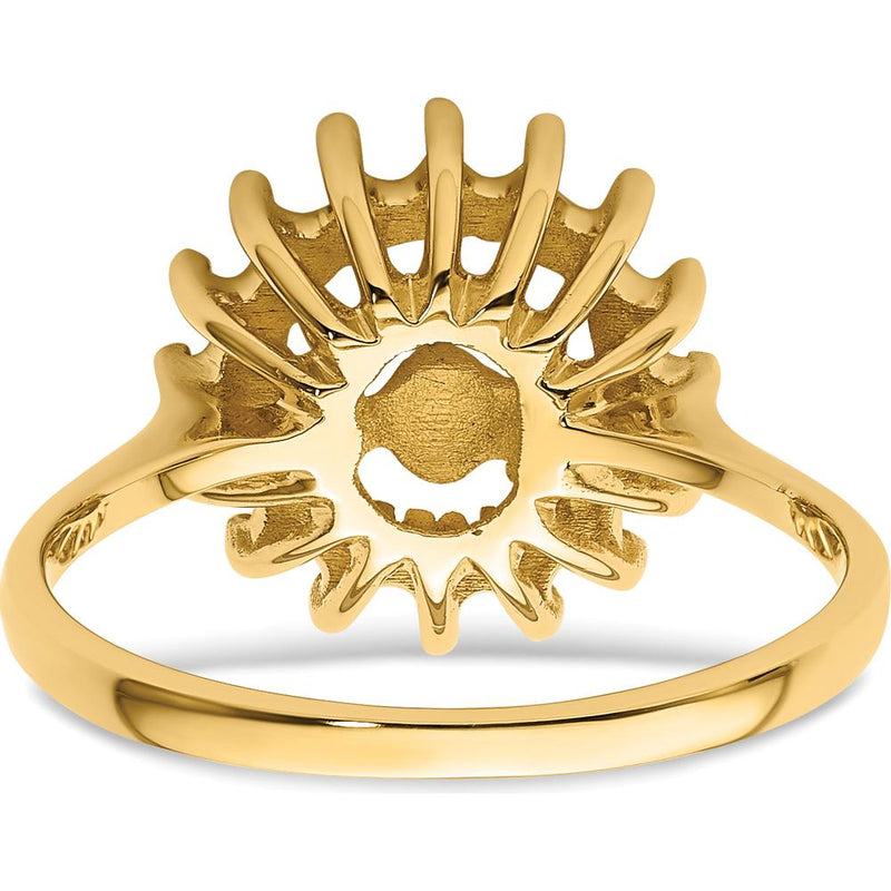 14K Yellow Gold Textured Sunburst Motif Ring by Oro Pregiato