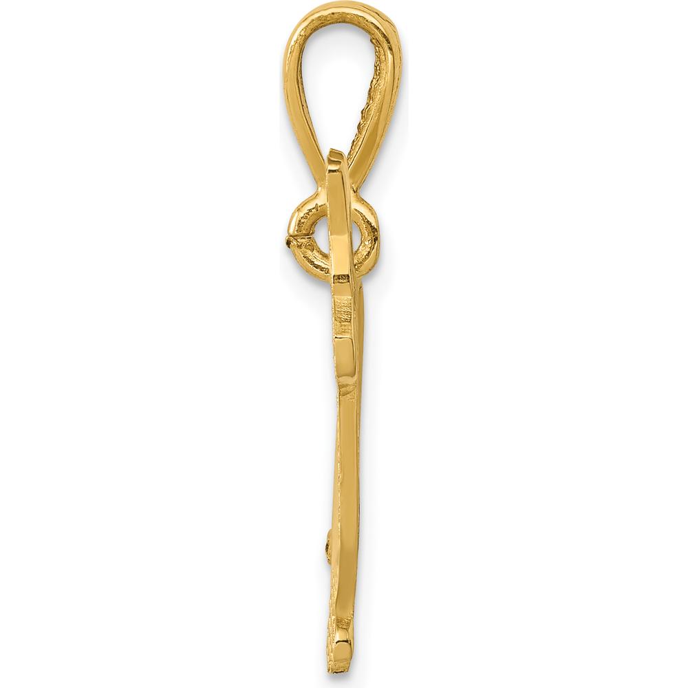 14K Yellow Gold Textured Welsh Corgi Dog Pendant - 25mm Length, 28mm Width by Oro Pregiato