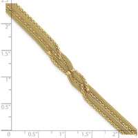 14K Yellow Gold Textured Woven Mesh Bracelet - 7.5" Length by 0