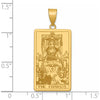 14K Yellow Gold "The Chariot" Tarot Card Pendant - Symbol of Strength and Victory by Oro Pregiato