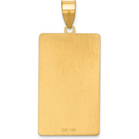 14K Yellow Gold The Devil Tarot Card Pendant - Symbolic Design with Polished and Textured Finish by Oro Pregiato