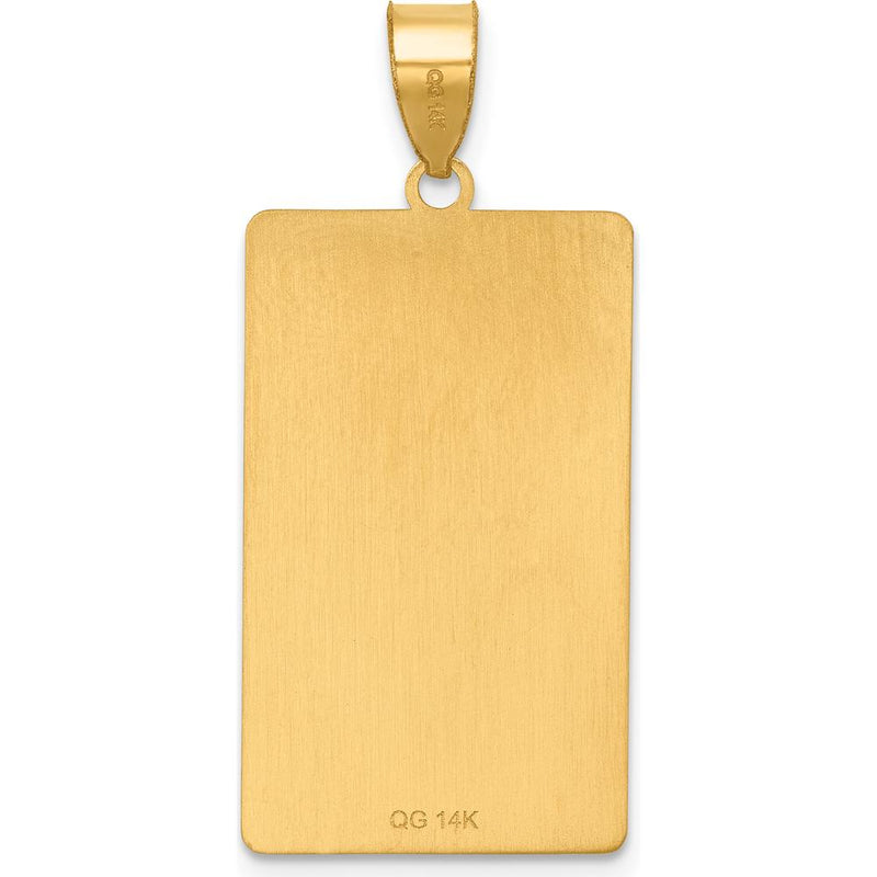 14K Yellow Gold The Devil Tarot Card Pendant - Symbolic Design with Polished and Textured Finish by Oro Pregiato