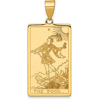 14K Yellow Gold "The Fool" Tarot Card Pendant - Symbolic Gold Charm by Oro Pregiato