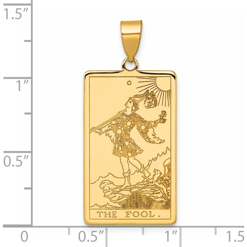 14K Yellow Gold "The Fool" Tarot Card Pendant - Symbolic Gold Charm by Oro Pregiato