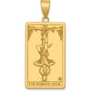 14K Yellow Gold "The Hanged Man" Tarot Card Pendant with Polished Finish by Oro Pregiato