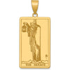 14K Yellow Gold "The Hermit" Tarot Card Pendant - 36mm Length by Oro Pregiato
