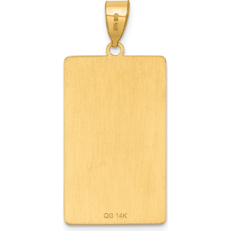 14K Yellow Gold "The Hermit" Tarot Card Pendant - 36mm Length by Oro Pregiato