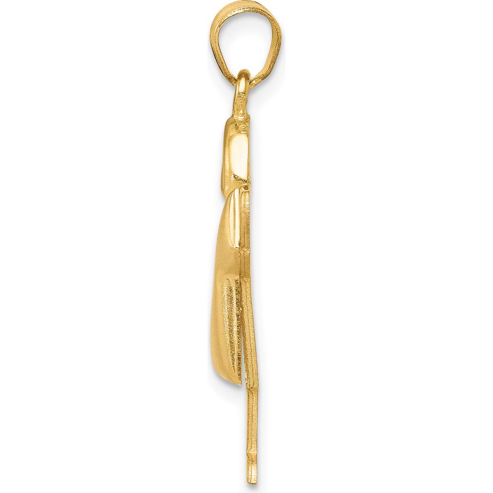 14K Yellow Gold The Kids Puffed Boy with Hat Engravable Love Charm by Oro Pregiato