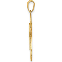 14K Yellow Gold The Kids Solid Satin Medium Girl Engravable Joy Charm by Oro Pregiato