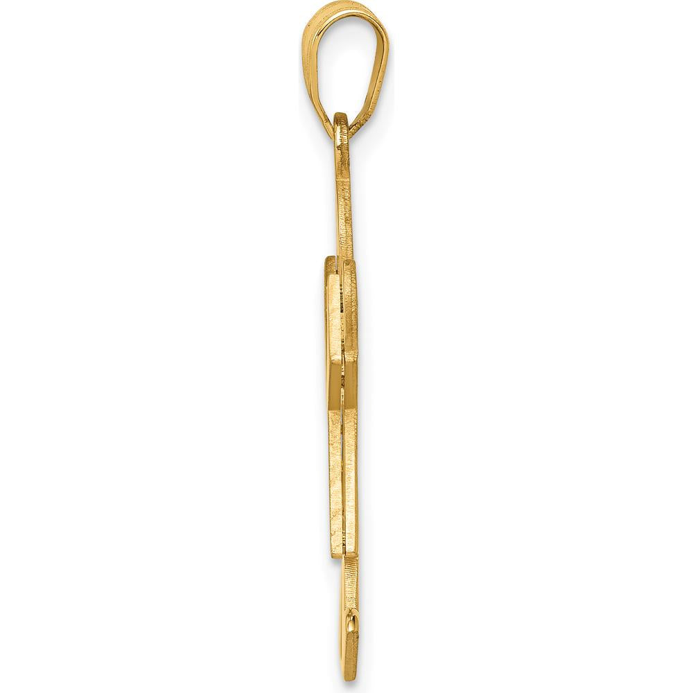 14K Yellow Gold The Kids Solid Satin Medium Girl Engravable Joy Charm by Oro Pregiato