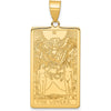 14K Yellow Gold "The Lovers" Tarot Card Pendant - Polished Finish with Textured Detail by Oro Pregiato