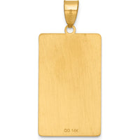 14K Yellow Gold "The Lovers" Tarot Card Pendant - Polished Finish with Textured Detail by Oro Pregiato