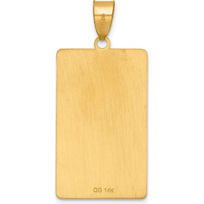14K Yellow Gold "The Lovers" Tarot Card Pendant - Polished Finish with Textured Detail by Oro Pregiato