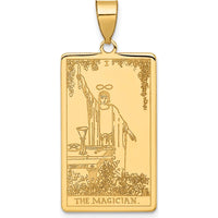 14K Yellow Gold "The Magician" Tarot Card Pendant - Polished Finish by Oro Pregiato