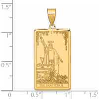 14K Yellow Gold "The Magician" Tarot Card Pendant - Polished Finish by Oro Pregiato
