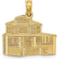 14K Yellow Gold The Manse Bed and Breakfast Cape May NJ Charm - Polished & Textured Design by Oro Pregiato