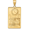 14K Yellow Gold The Moon Tarot Card Pendant - Symbolic Spiritual Jewelry by Oro Pregiato