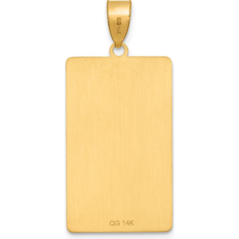 14K Yellow Gold The Moon Tarot Card Pendant - Symbolic Spiritual Jewelry by Oro Pregiato