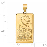 14K Yellow Gold The Moon Tarot Card Pendant - Symbolic Spiritual Jewelry by Oro Pregiato
