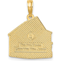 14K Yellow Gold The Pink House Cape May NJ Pendant Charm - Detailed Textured Design by Oro Pregiato