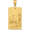 14K Yellow Gold The Star Tarot Card Pendant - Polished Finish, 36mm Length by Oro Pregiato