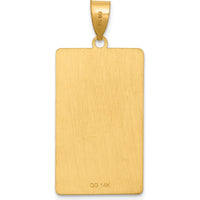 14K Yellow Gold The Star Tarot Card Pendant - Polished Finish, 36mm Length by Oro Pregiato